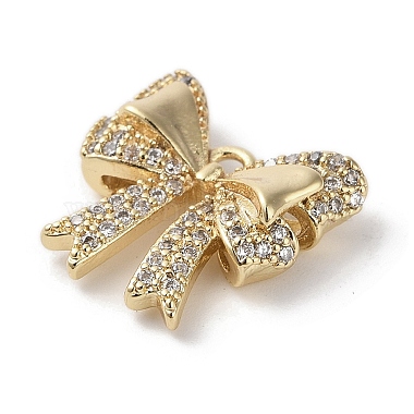 Brass Micro Pave Clear Cubic Zirconia Charms(KK-G491-20A-G)-2