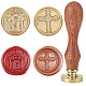 2Pcs 2 Styles Golden Tone Brass Wax Seal Stamp Heads(AJEW-CP0005-99)-1