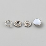 Resin Snap Buttons, Brass Garment Buttons, Flat Round, Platinum, 12x7mm(BUTT-WH0024-051B)