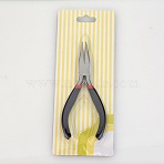 Carbon Steel Jewelry Pliers, Bent Nose Plier, Polishing, Black, 125mm, 1plier/box(P021Y-01)