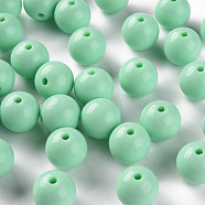 Opaque Acrylic Beads, Round, Aquamarine, 16x15mm, Hole: 2.8mm, about 220pcs/500g(MACR-S370-C16mm-A05)