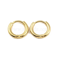 Ion Plating(IP) 304 Stainless Steel Huggie Hoop Earrings, Real 18K Gold Plated, 12 Gauge, 12.5x2mm, Pin: 1mm(EJEW-M218-04A-G)