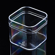 Polystyrene Plastic Bead Storage Containers, Square, Clear, 5.55x5.55x4.8cm(CON-N011-037)