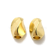 Brass Bead, Lead Free & Cadmium Free, Twist Oval, Long-Lasting Plated, Real 24K Gold Plated, 6x4x4mm, Hole: 2mm(KK-H442-39A-G)