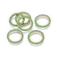 MIYUKI & TOHO Handmade Japanese Seed Beads, with Golden Plated 304 Stainless Steel Link Rings, Loom Pattern, Ring/Circle, Medium Sea Green, 18~19x1.7mm, Inner Diameter: 14mm(SEED-A028A-M-04G)