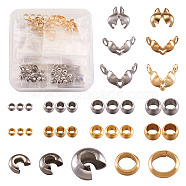 304 Stainless Steel Findings Kits, Crimp Beads and Bead Tips, Mixed Color, 370pcs/box(STAS-TA0004-33)