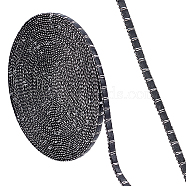 AHADERMAKER  Imitation Leather Cords, with Metallic Cord, Black, 8x1mm, about 9.8~10yard(OCOR-GA0001-37B)