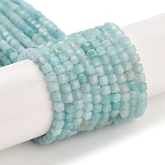 Natural Flower Amazonite Beads Strands, Faceted, Cube, Grade A, 3~3.5x3~3.5x3~3.5mm, Hole: 0.7mm, about 127pcs/strand, 15.35 inch(39cm)(G-L587-C01-02)