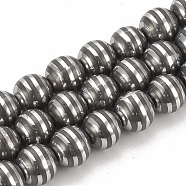 Electroplate Non-magnetic Synthetic Hematite Beads Strands, Round, Platinum Plated, 8mm, Hole: 1.5mm, about 51pcs/strand, 15.7 inch(G-T065-8mm-01E)