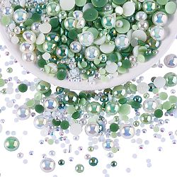 60g Resin patch multi size mixed pearl patch DIY jewelry accessories(2 bags), Green, 9.8mm(JX586F)