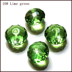 Imitation Austrian Crystal Beads, Grade AAA, Faceted, Rondelle, Light Green, 8x5.5mm, Hole: 0.9~1mm(SWAR-F068-6x8mm-16)