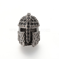 Brass Micro Pave Cubic Zirconia Beads, Gladiator Helmet, Gunmetal, 15x10x11mm, Hole: 1.5mm
(X-ZIRC-S053-YS042B-4)