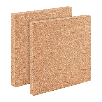 Self Adhesive Cork Sheets, for Kitchen Hot Mats, Cup Mats, Bulletin, Square, Sandy Brown, 149x149x15mm