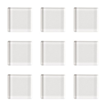 Glass Cabochons, Square, Clear, 22x22x4.5mm