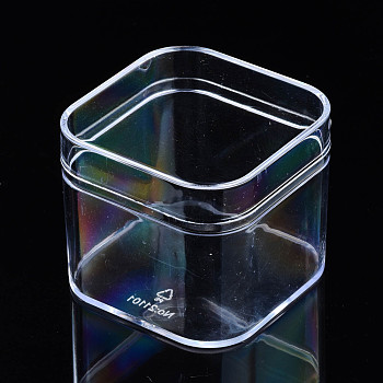 Polystyrene Plastic Bead Storage Containers, Square, Clear, 5.55x5.55x4.8cm