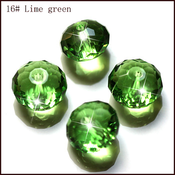 Imitation Austrian Crystal Beads, Grade AAA, Faceted, Rondelle, Light Green, 8x5.5mm, Hole: 0.9~1mm