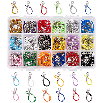 Mobile Straps, with Polyester String and Alloy Findings, Mixed Color, 70mm, about 10pcs/comnpartment, 180pcs/box