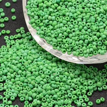8/0 Glass Seed Beads, Grade A, Round, Opaque Colours, Lime Green, 2.8~3.2mm, Hole: 1.0mm, about 15000pcs/pound