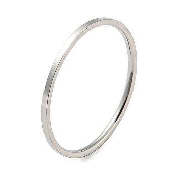 304 Stainless Steel Simple Plain Band Finger Ring for Women Men, Stainless Steel Color, Size 9, Inner Diameter: 19mm, 1mm