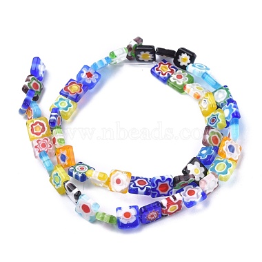Square Handmade Millefiori Glass Beads(LK-R004-52)-2
