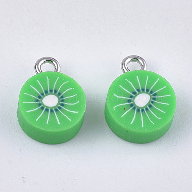 Platinum LimeGreen Fruit Polymer Clay Charms