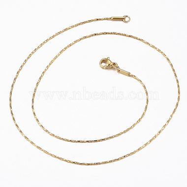 Ion Plating(IP) 304 Stainless Steel Chain Necklaces(NJEW-H467-B-01G)-2