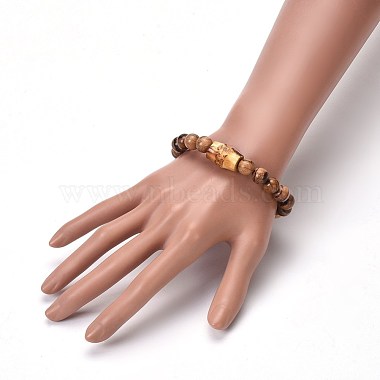 Men's Wood Beads Stretch Bracelets(X-BJEW-JB04121-02)-4