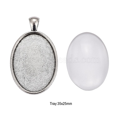 DIY 20 шт. прозрачные прозрачные стеклянные наборы овальных ожерелий с отпечатками пальцев(DIY-ZZ0001-02)-2