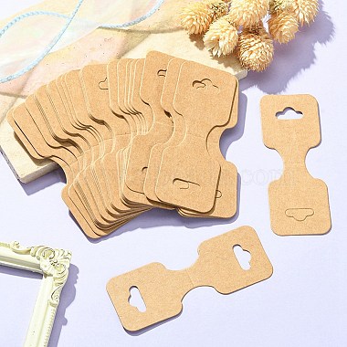 Kraft Paper Fold Over Jewelry Display Cards with Hanging Hole(CDIS-YW0001-12)-5