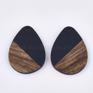 Resin & Walnut Wood Pendants(X-RESI-S358-95A)-2