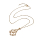 Brass Chains Macrame Pouch Empty Stone Holder for Pendant Necklaces Making(NJEW-JN04475-03)-4
