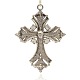 Alliage gros pendentifs gothiques croix latine crispées(ALRI-J030-01AS)-2