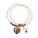 Colliers pendentif coeur oeil de tigre naturel(NJEW-G143-02B)-2