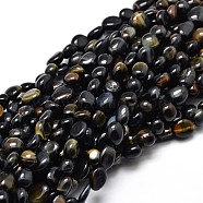 Dyed Natural Tiger Eye Nuggets Beads Strands, Tumbled Stone, 5~10x6~7x3~7mm, hole: 1mm, about 14.9 inch~15.7 inch(G-J335-25)