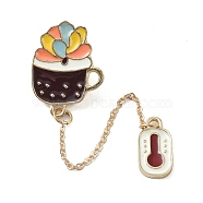 Plant Enamel Pins, Golden Alloy Brooches, for Backpack Clothes, Cactus, 103mm(JEWB-S019-08A)