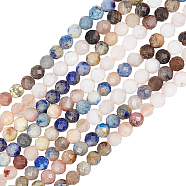 2 Strands Natural Mixed Gemstone Beads Strands, Faceted, Round, 3~3.5mm, Hole: 0.6mm, about 117~126pcs/strand, 15.16''~15.55''(38.5~39.5cm)(G-BBC0001-31)