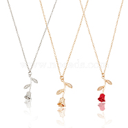3Pcs 3 Color Zinc Alloy Rose of Life Pendant Necklaces Set for Women, Mixed Color, 20.28 inch(51.5cm), 1Pc/color(NJEW-AN0001-24)