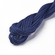 Round Waxed Polyester Cord, Taiwan Waxed Cord, Twisted Cord, Prussian Blue, 1mm, about 9.79~9.84 yards(8.96~9m)/roll(YC-WH0005-17)