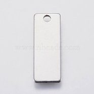 201 Stainless Steel Pendants, Rectangle, Stamping Blank Tag, Stainless Steel Color, 25x9x1mm, Hole: 2.5mm(STAS-F139-030P)
