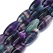 Natural Fluorite Beads Strands, Rice, 21x8~8.5mm, Hole: 0.7mm, about 19pcs/strand, 15.75inch(40cm)(G-O170-172A)