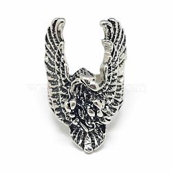 Alloy Finger Rings, Wide Band Rings, Eagle, Size 10, Antique Silver, 20mm(RJEW-S038-103-20mm)