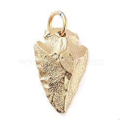 304 Stainless Steel Pendants, with Jump Ring, Triangle Charm, Golden, 30x19x8mm, Hole: 7mm(STAS-R225-33G)