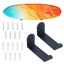 Baking Paint Carbon Steel Ski Storage Rack, Decorative Wall Mounted Skiboard Hooks, with Screws & Anchor Plugs, Black, Hanging Bracket: 165x50x77mm(AJEW-WH0475-07EB)