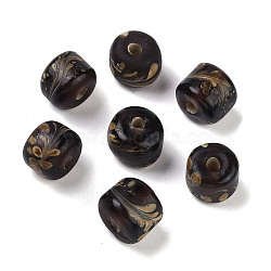 Handmade Lampwork Beads, Column, Black, 11~13x10~11mm, Hole: 3mm(LAMP-M020-01F)