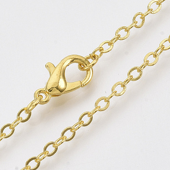 Brass Cable Chains Necklaces, with Alloy Lobster Claw Clasps, Golden, 23.6 inch~24.37 inch(60cm~61.9cm)