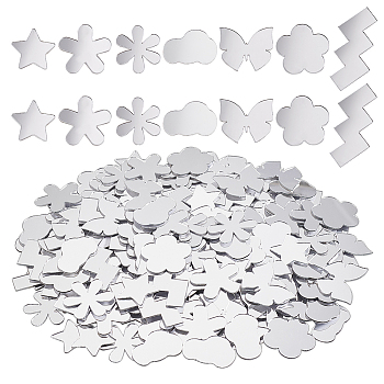 Elite 210 7 Styles Self Adhesive Acrylic Cabochons, Mosaic Making Supplies, Mixed Shapes, 20~51x22.5~30x1mm, 30pcs/style