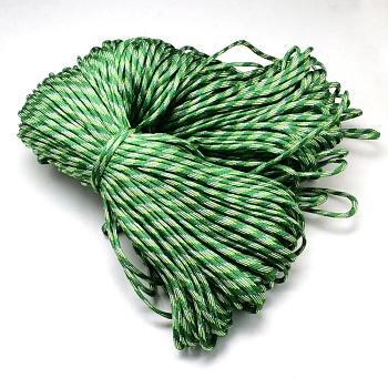 7 Inner Cores Polyester & Spandex Cord Ropes, for Rope Bracelets Making, Green, 4mm, about 109.36 yards(100m)/bundle, 420~500g/bundle