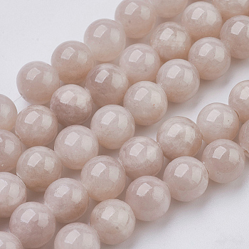 Natural Yellow Jade Beads Strands, Dyed, Round, Thistle, 10mm, Hole: 1mm, about 40pcs/strand, 15.75 inch