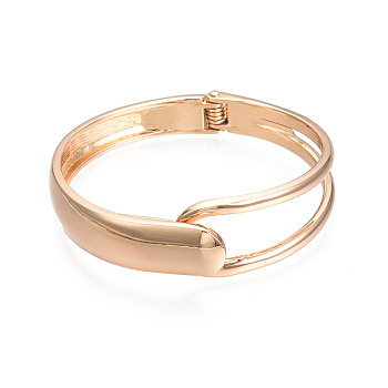 Brass Open Cuff Bangle, Wide Chunky Hinged Bangle for Women, Golden, Inner Diameter: 2x2-3/8 inch(5.2x5.95cm)