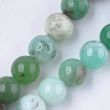 Natural Chrysoprase Beads Strands, Round, 12mm, Hole: 1mm, about 15~16pcs/strand, 7.4 inch